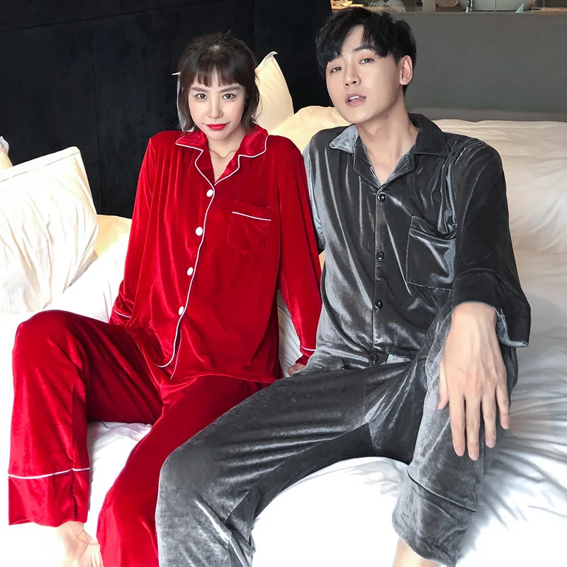 Pajamas For Men Winter Velvet Warm Luxury Couple Pyjamas Home Clothes Suit Pijama Women Men Christmas Large size Pajama Sets