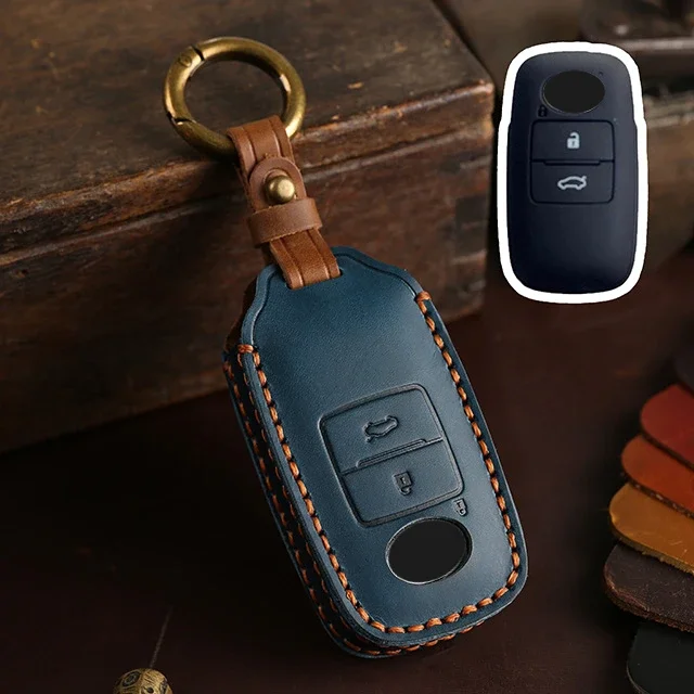 

Кожаные чехлы для автомобильных ключей ручной работы для Daihatsu Rocky Knives Toyota Raize 2020 2 3 кнопочный умный чехол