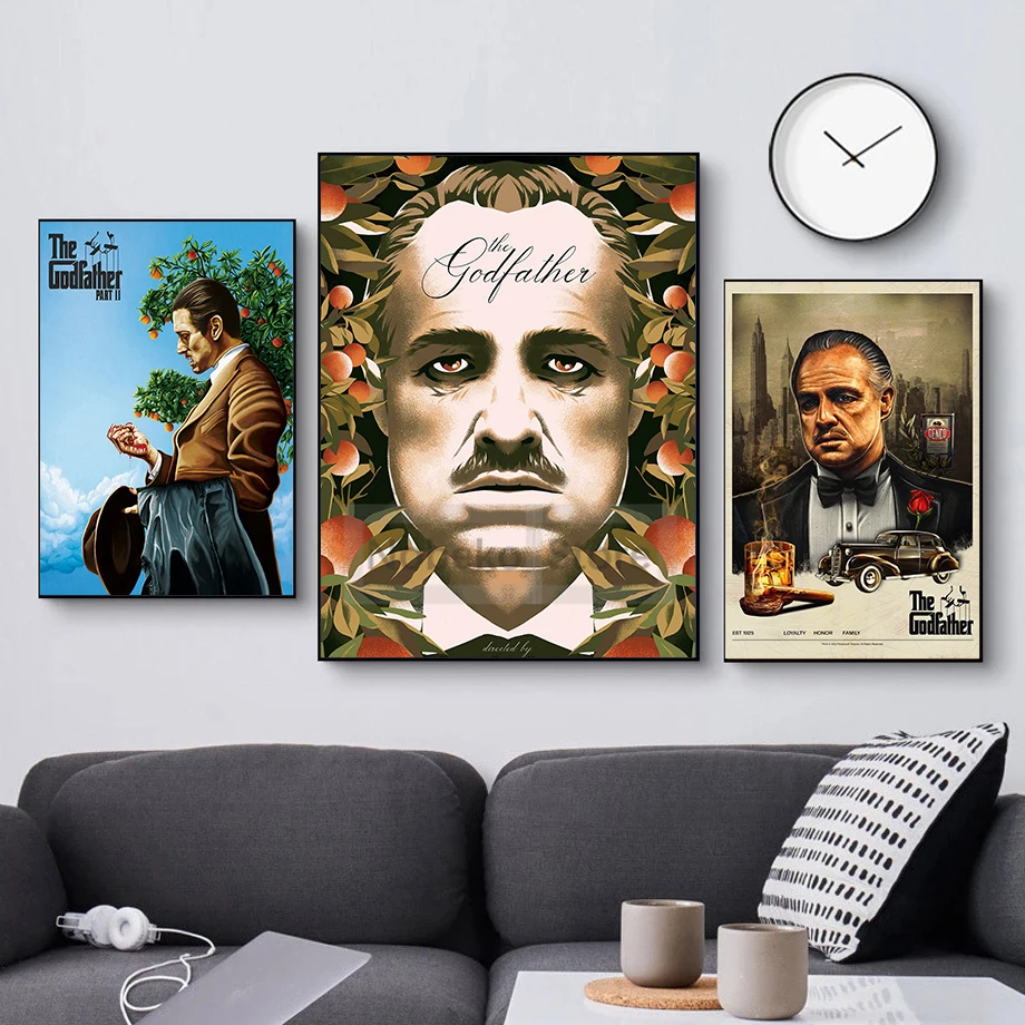 Классический постер с принтом крестного отца из фильмов в гангстерском стиле