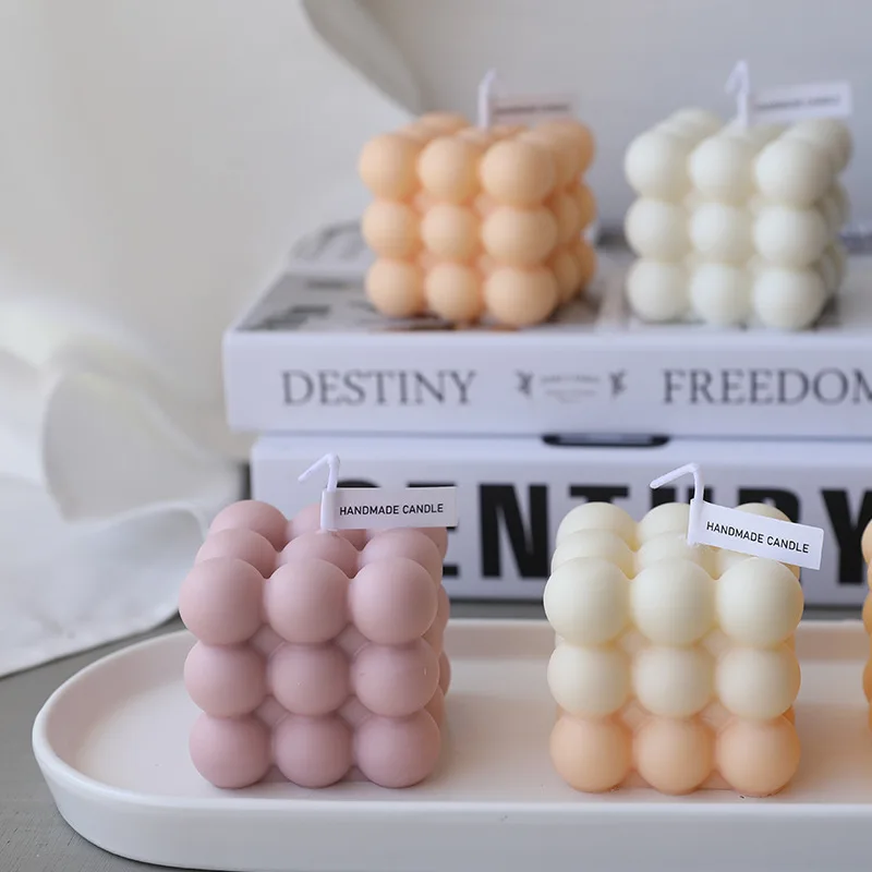Маленькие ароматические свечи с пузырьками в форме куба расслабляющий подарок