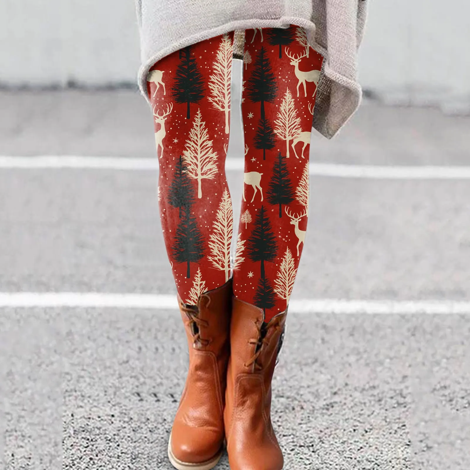 

Леггинсы женские с графическим принтом, эластичные брюки с завышенной талией, длинные брюки на осень и зиму