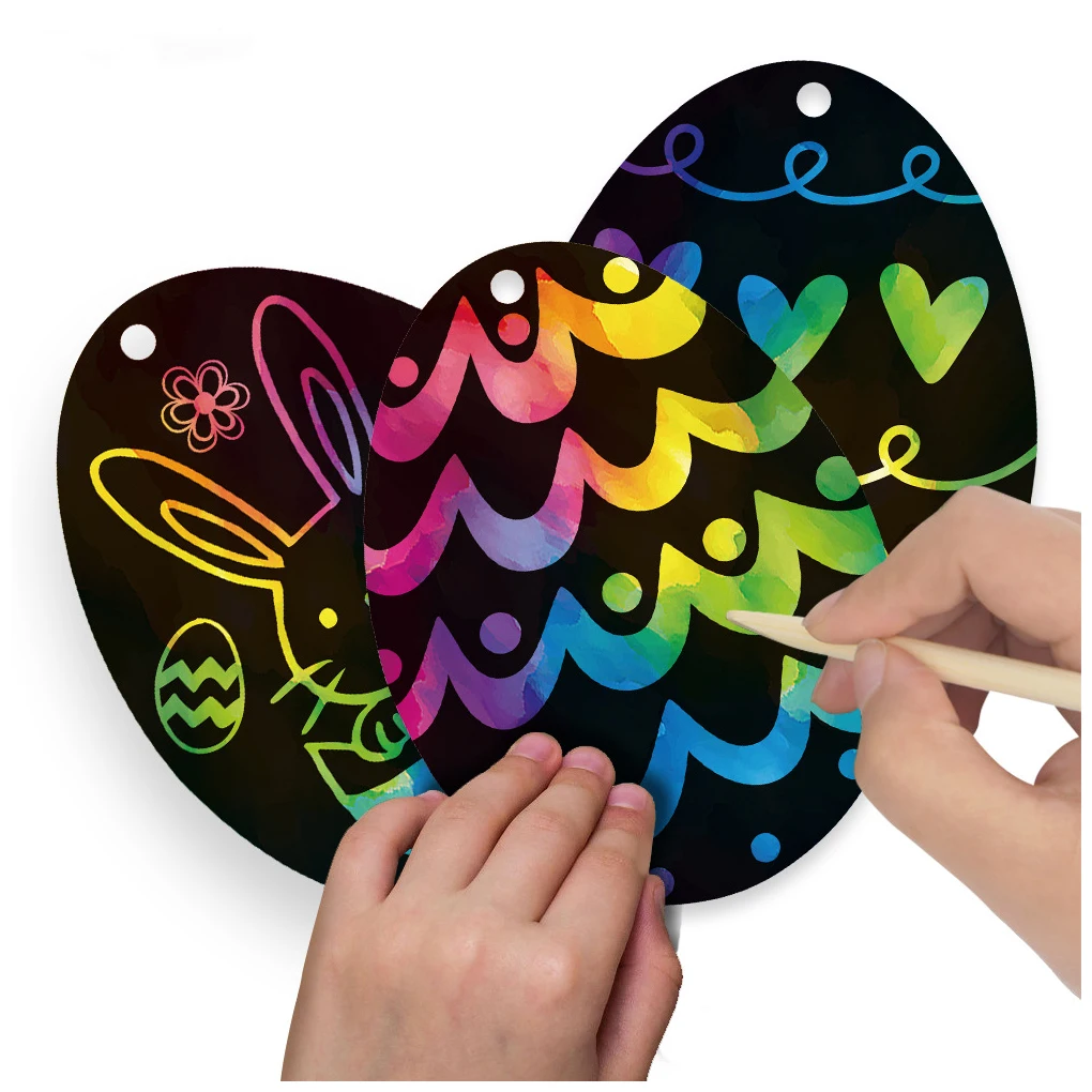

Scratching Painting Set Colorful Indoor Outdoor Classroom Art Enlightening Easter Drawing Toy Party Ornaments Birthday Gifts