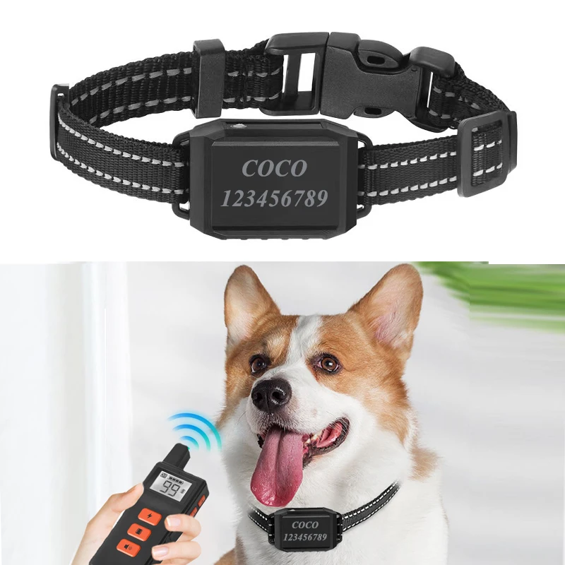 

Customized Id Name Electric Dog Training Collar 2600ft Remote Control IPX7 Waterproof Vibrator Pet Puppy Bark Stop Shock Collar