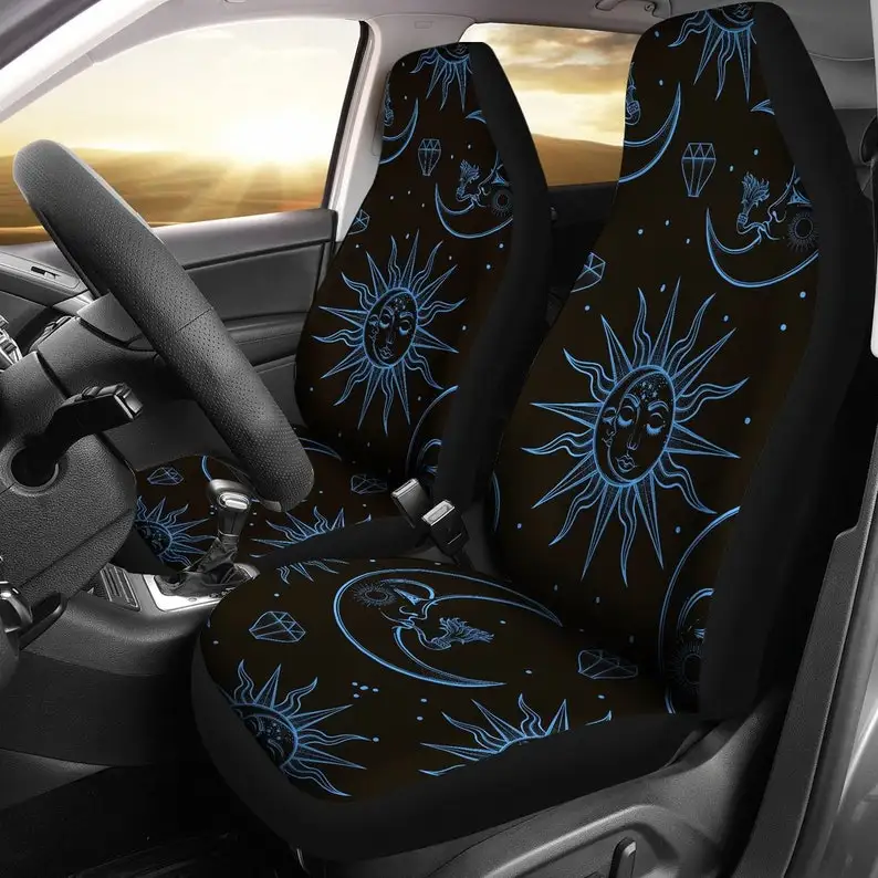 

Car Seat Cover, Blue Sun and Moon, Hippie, Car Accessories, Spiritual, Car Covers, Gift for Her, Seat Covers