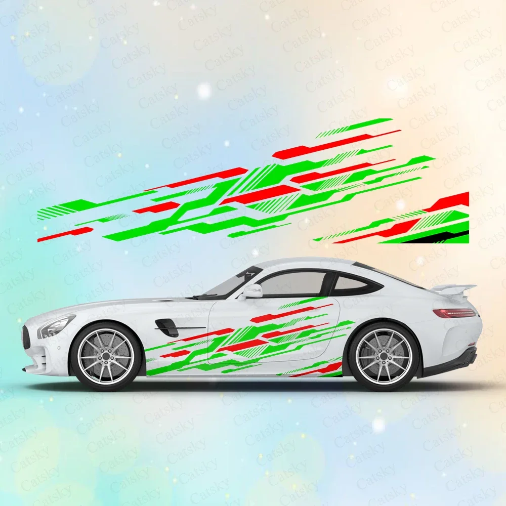 Абстрактные короткие полосы большие автомобильные наклейки и на кузов