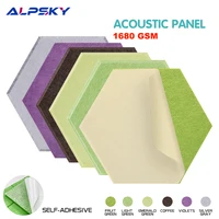 6Pcs Hexagon Self-adhesive High Density Sound Proof Acoustic Panel Soundproofing Wall Panels Meeting Room Study Wall Decoration