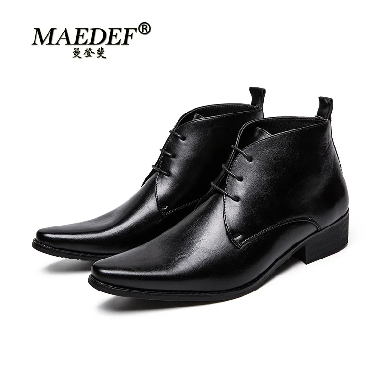 MAEDEF Men's Leather Dress Boots 2022 