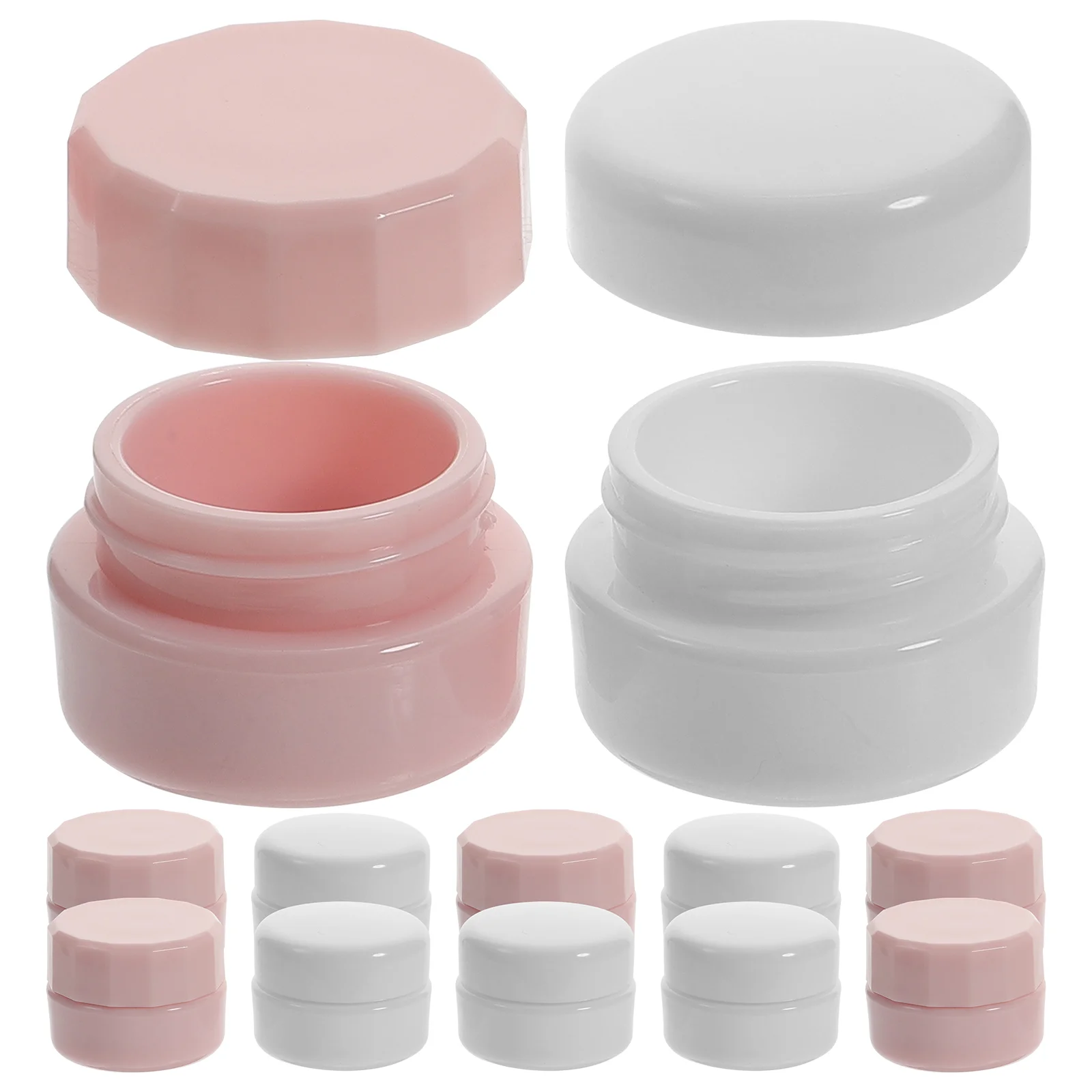 

12 Pcs Mini Plastic Jars Cream Box Refillable Makeup Empty Containers Small Lotion Lids Travel