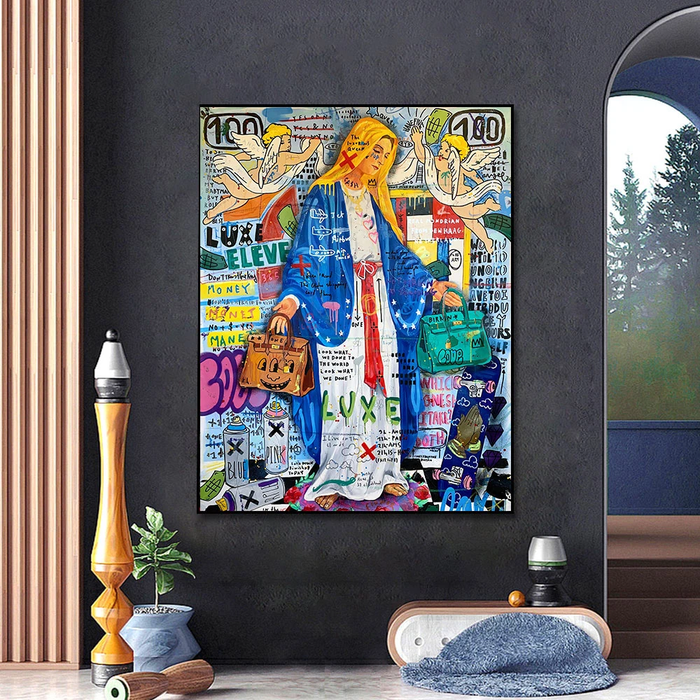 

Savior Jesus Street Graffiti Pop Art Da Vinci Canvas Painnting Poster Print Home Decor Wall Art Picture For Live KIid Room
