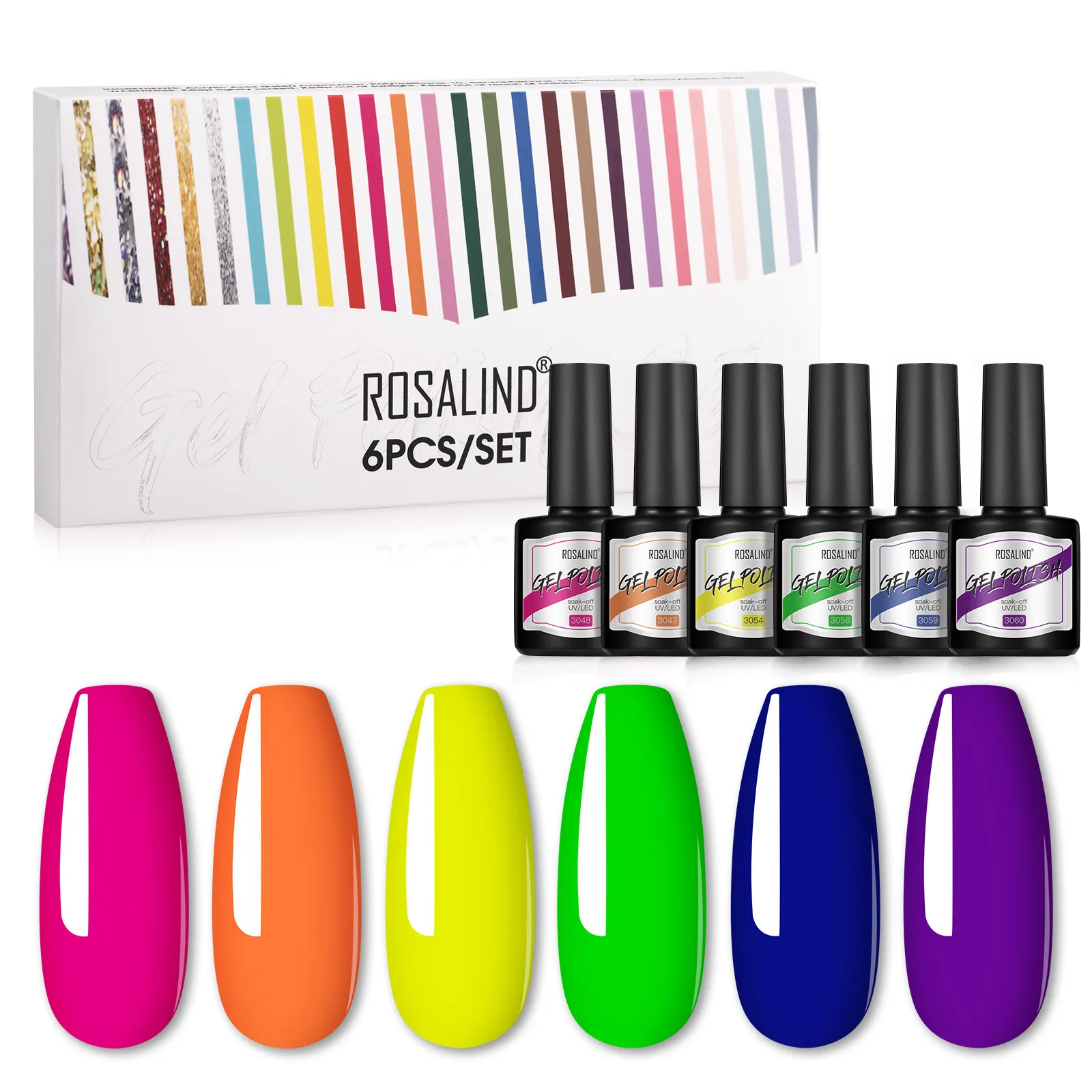 

ROSALIND Gel Nail Polish Summer Nail Art Varnish Gel Base Top Coat Soak Off UV LED Manicure Gel Set Semi Permanent Hybrid Nail