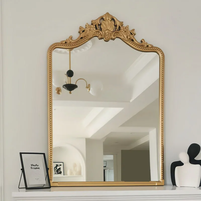 

Nordic Vintage Wall Mirror Decorative Frame Irregular Creative Decor Mirror Aesthetic Portable Miroir Mural Interior Decorations