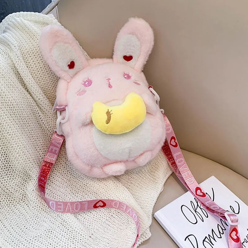 Cute Rabbit Plush Backpack High Quality Fashion Bunny Toy Kawaii Doll Lovely Travel Bag for Girls Children Kids Birthday Gift