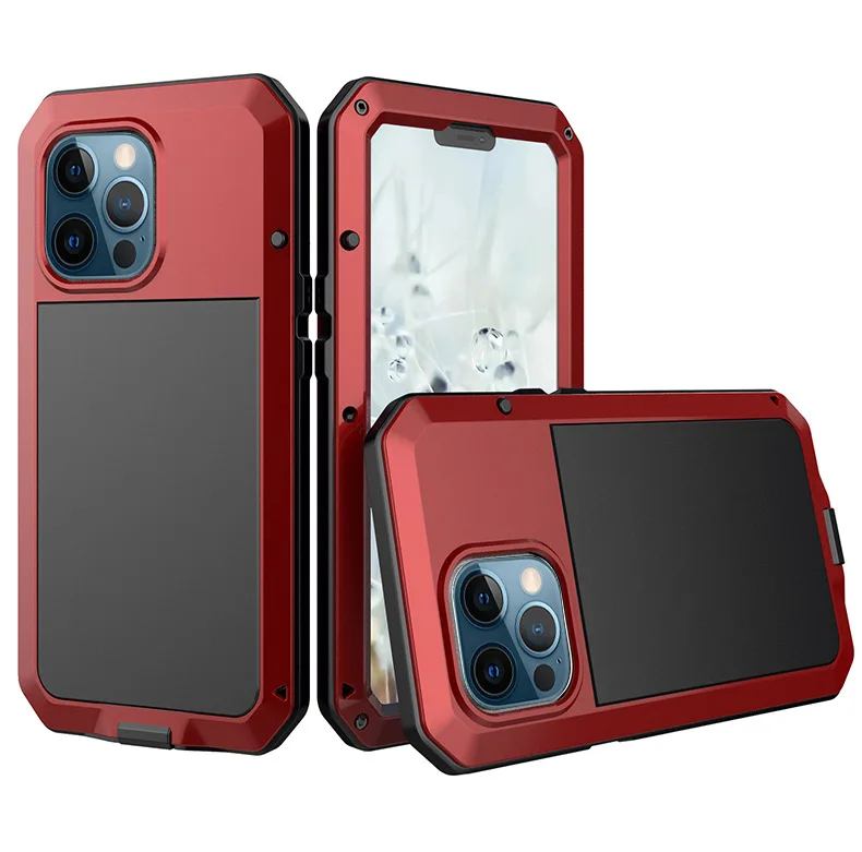 

Outdoor Sports Army Tactical Shockproof Metal Silicone Phone Case For Iphone 13 12 11 Pro Max Mini Heavy Duty Protection Cover