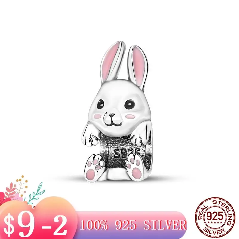 

Браслет Pandora женский из серебра 925 пробы с розовым кроликом