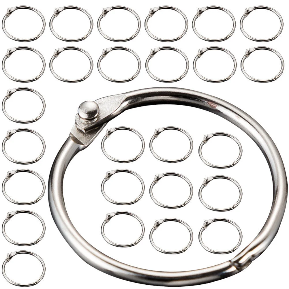 

50 Pcs Keychain Ring Clamp Ring Diary Book Rings Hinge Keyring Metal Loose Leaf