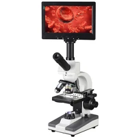 7 inch lcd display aluminum case 5mp pixel xsp 116d 400x blood microscope digital microscope