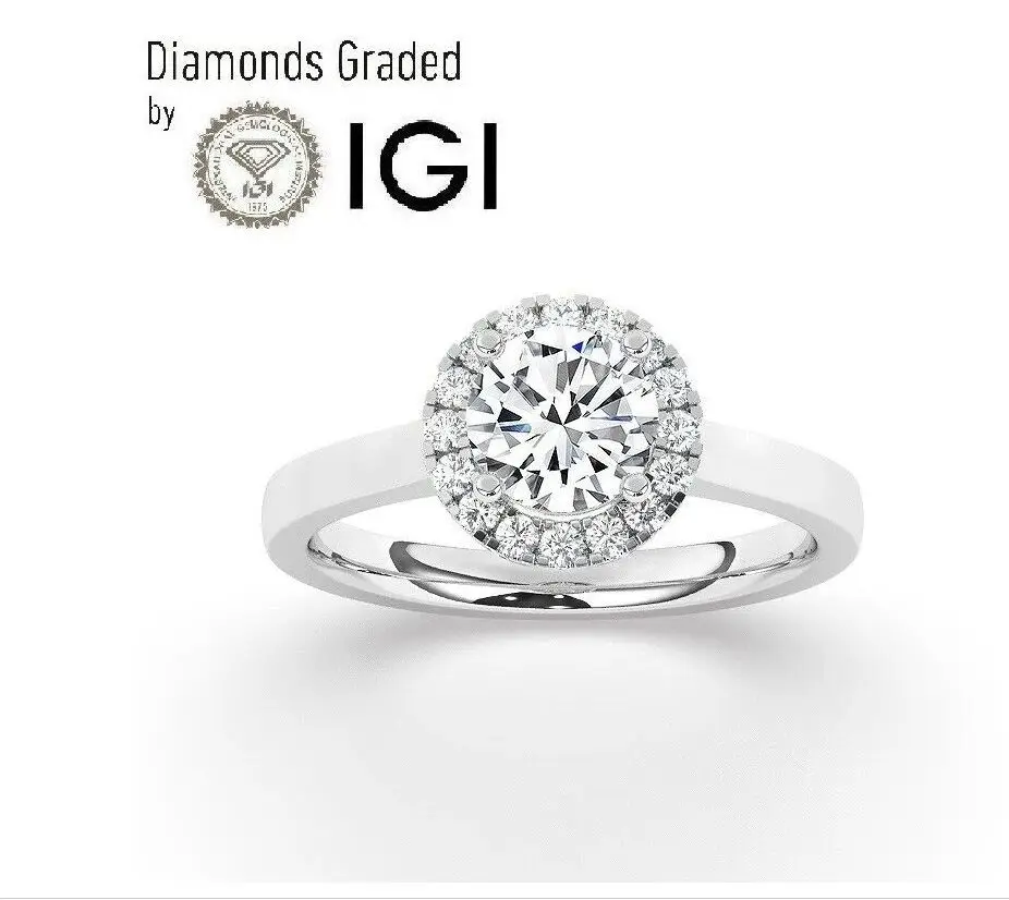 Обручальное кольцо с вырощенными бриллиантами 14 к цвет белое золото