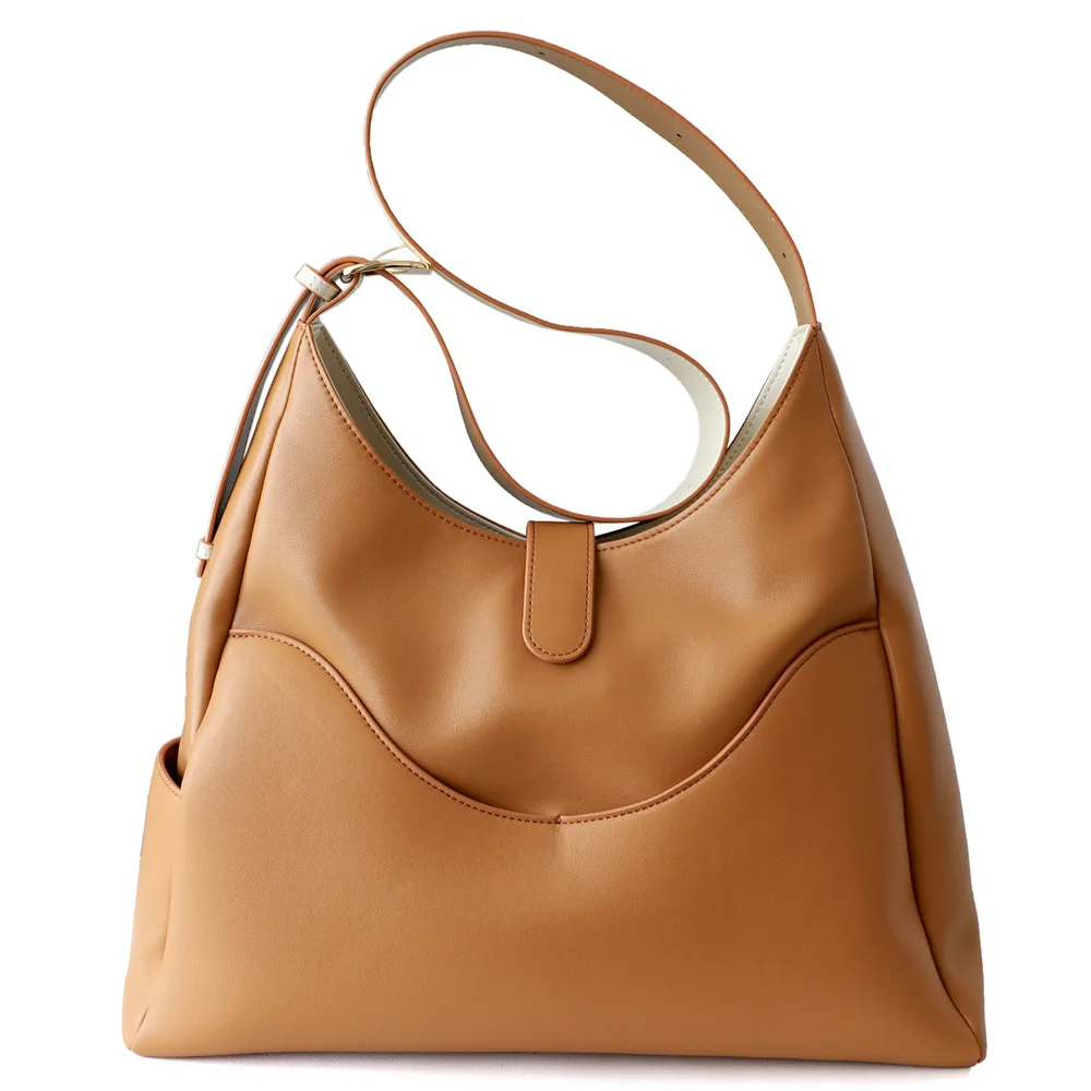 

New Arrival Genuine Leather Large Shoulder Bags For Women 2022 Brands Designer Casual Handbags Female Panelled Tote Bag Bolsas