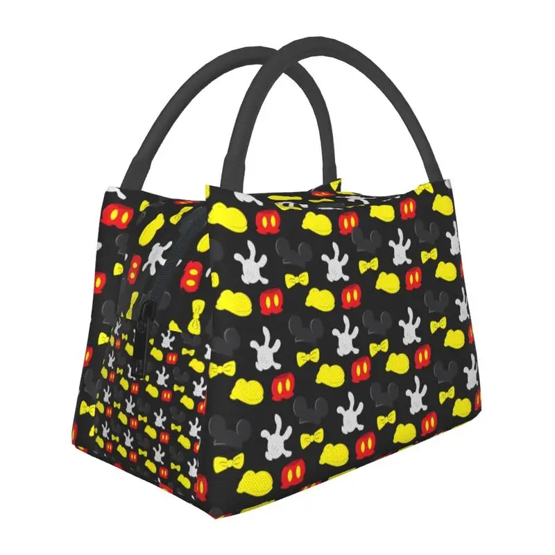 

Anime Minnie Mickey Pattern Insulated Lunch Bags for Outdoor Picnic Cartoon Waterproof Cooler Thermal Lunch Box Women