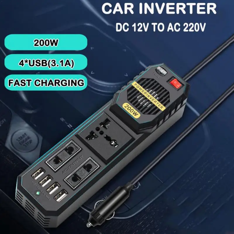 

Car Inverter 12V To 220V Car Laptop Charging Inverter USB Mobile Phone Charging Adapter Charger Power Converter Vehicle Inverter