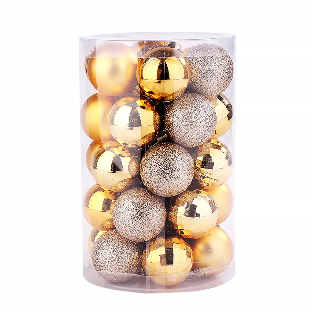 

36pcs 4cm Christmas Hanging Balls Xmas Tree Decor Balls Glitter Multicolored Hanging Pendants Ball For Home New Year Ornament