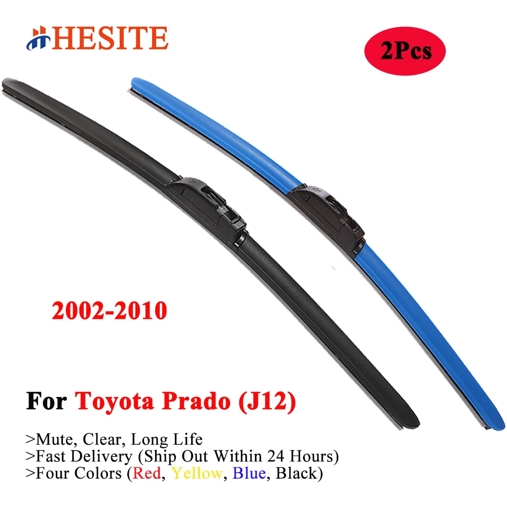 

HESITE Blue Hybrid Wiper Blades Colorful For Toyota Prado J120 SUV 4.0 4.6 V6 2002 2003 2004 2005 2006 2007 2008 2009 2010 Model