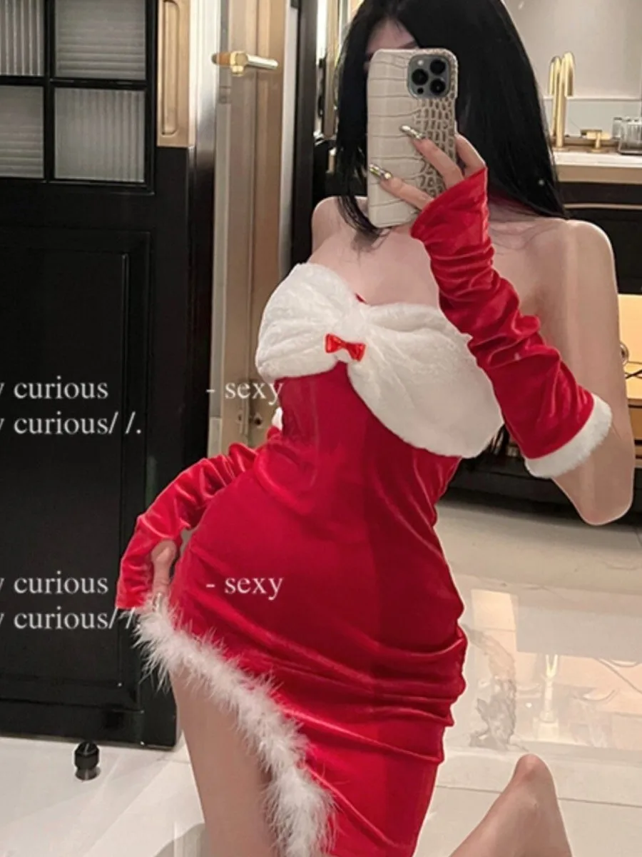 Новый рождественский наряд для женщин облегающее платье похудения девочек