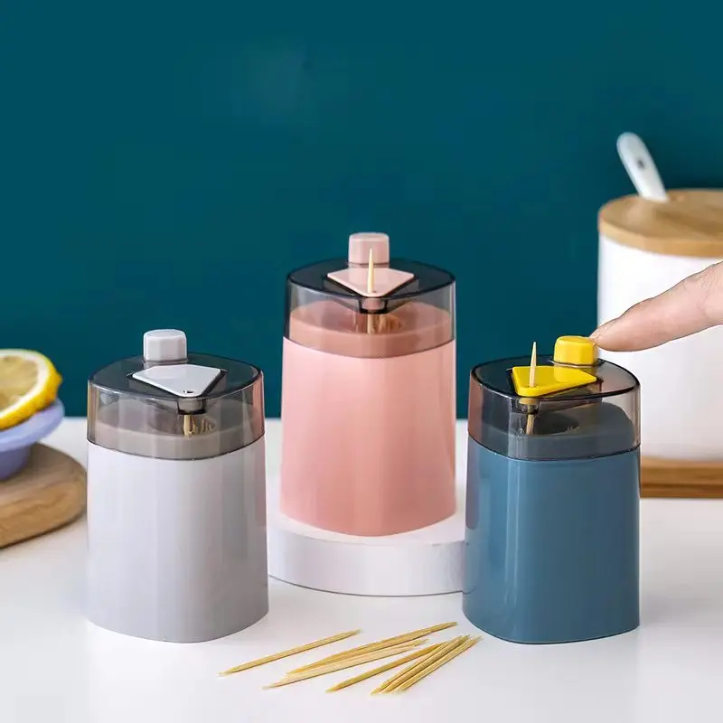 

Portable Automatic Pop Up Toothpick Holder Container Kitchen Living Room Toothpick Bottle Toothpicks Box Dispenser Holder