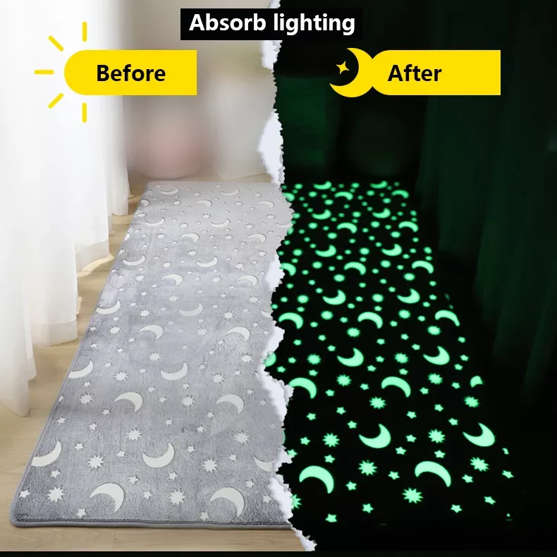 

Ultra Soft Fluffy Carpet for Living Room Luminous Shag Rug Faux Fur Non-Slip Printed Floor Carpet Bedroom Kids Baby Room Mats