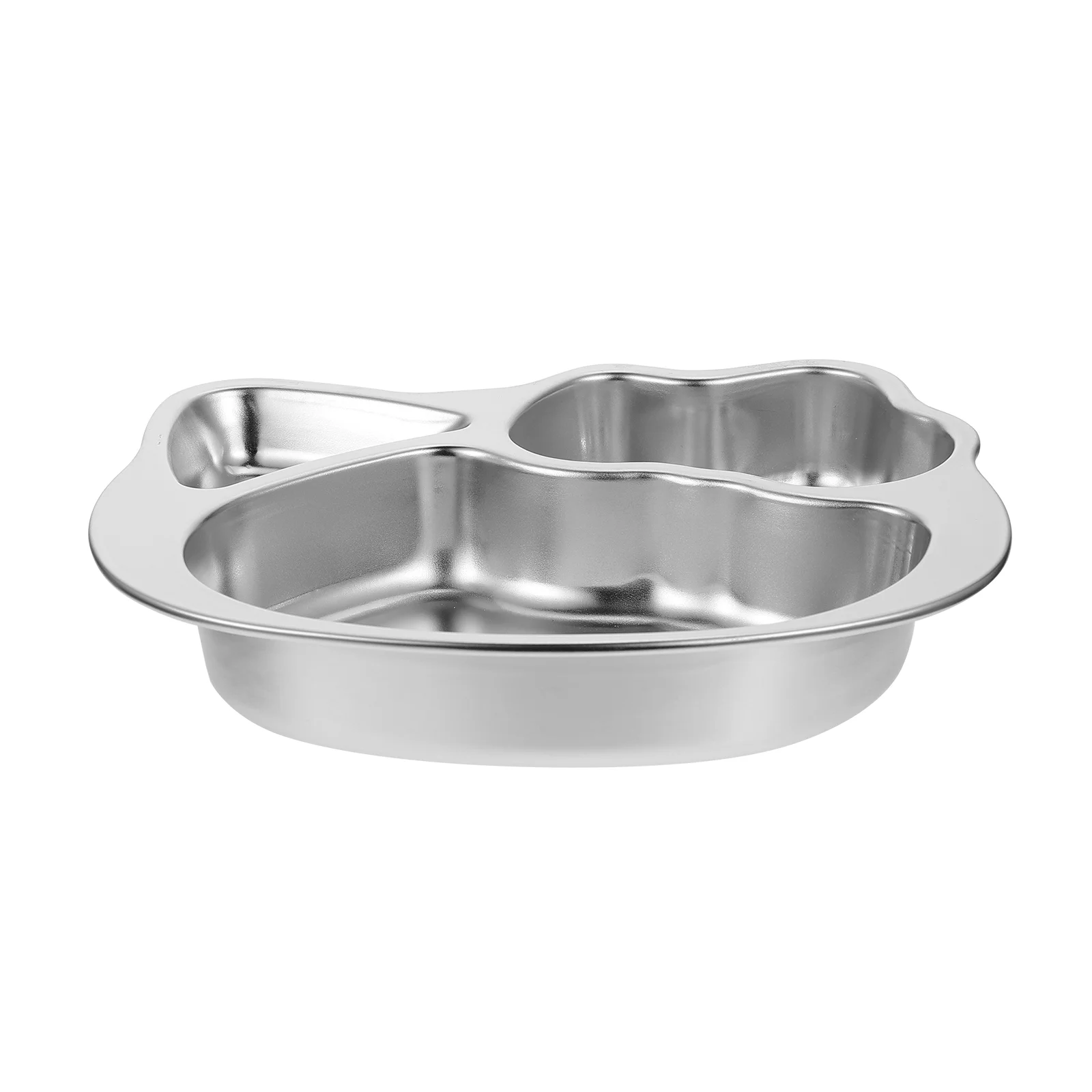 

1pc 304 Stainless Steel Kids Dinner Plate Food Plate Household Food Plate