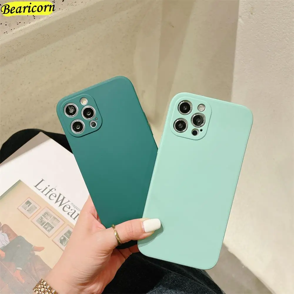 Оригинальный квадратный жидкий силиконовый чехол для телефона Xiaomi Mi 5x6x8 9T 10S 10T 11i