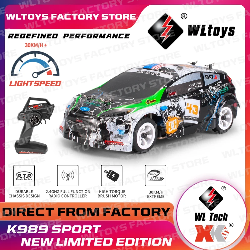 Модель гоночного автомобиля Wltoys 144010 284131 K989 22201 2 4G на радиоуправлении с светильник