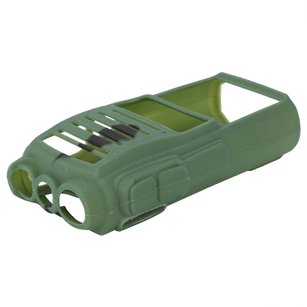 soft silicone two way radio holster case protection for baofeng uv82 walkie talkiescamouflage two way radio silicone cover free global shipping
