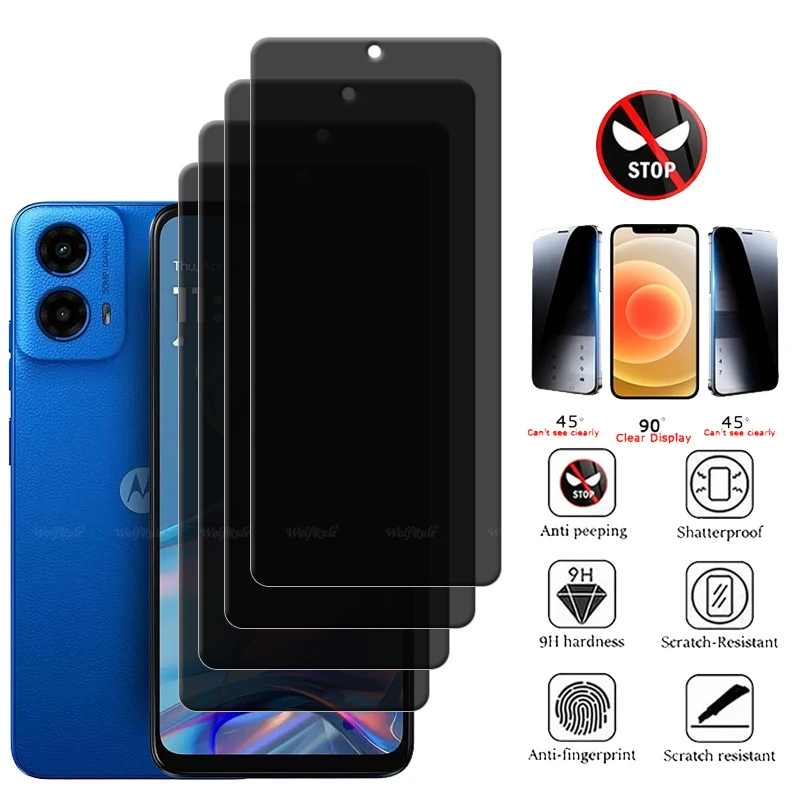 1/2/3/4 шт. для Moto G45 стекло Motorola закаленное HD Защитная конфиденциальность Анти-шпион