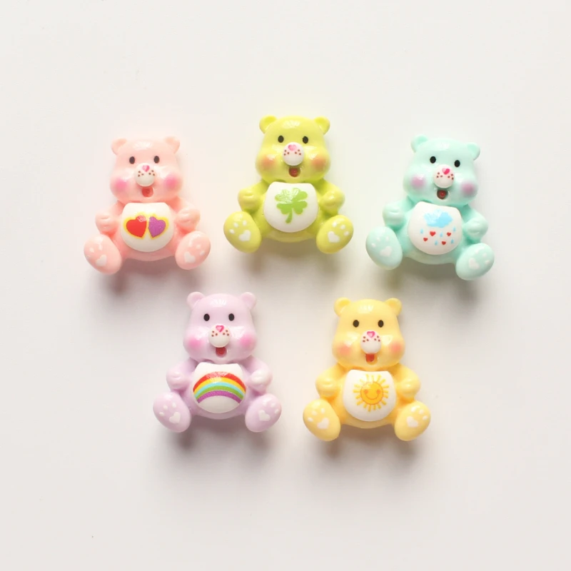 10 шт. 25*27 мм мультяшный медведь резиновые животные с плоской спинкой Скрапбукинг