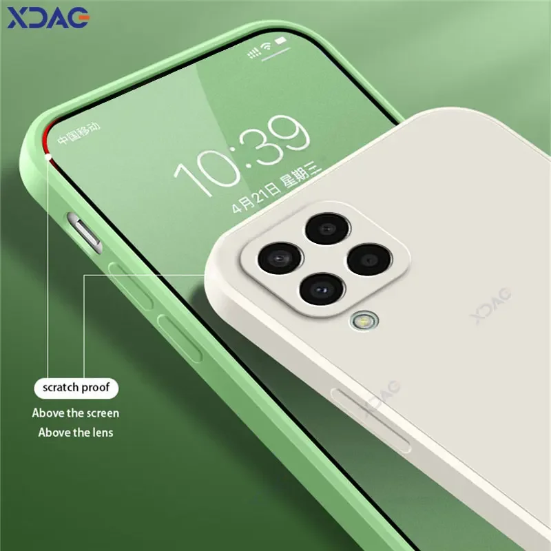 Оригинальный квадратный жидкий силиконовый чехол для телефона Samsung Galaxy M33 M53 5G 360