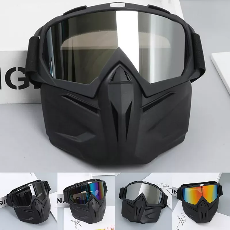 

Motorcycle Goggles Glasses Eye Protector Removable Face Mask Adjustable