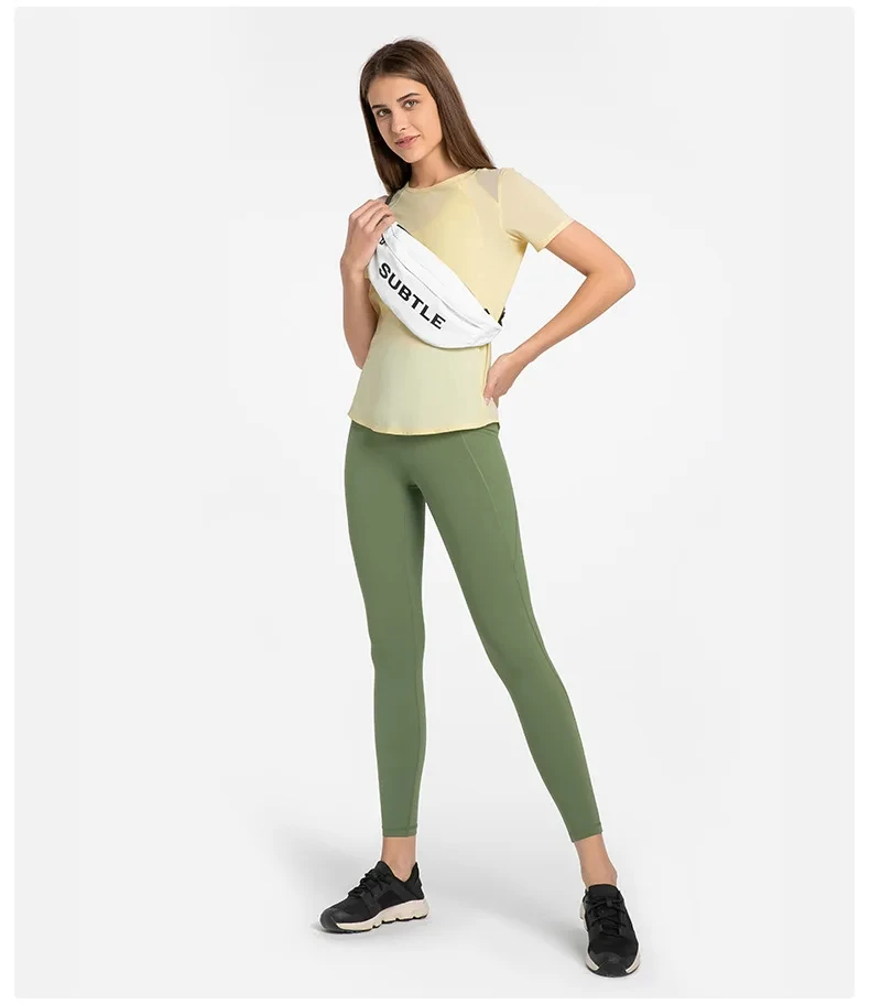 

Настраиваемый с логотипом сетчатый сращивающийся Свободный дышащий Топ Для Йоги фитнеса дышащий Быстросохнущий Спортивный короткий рукав