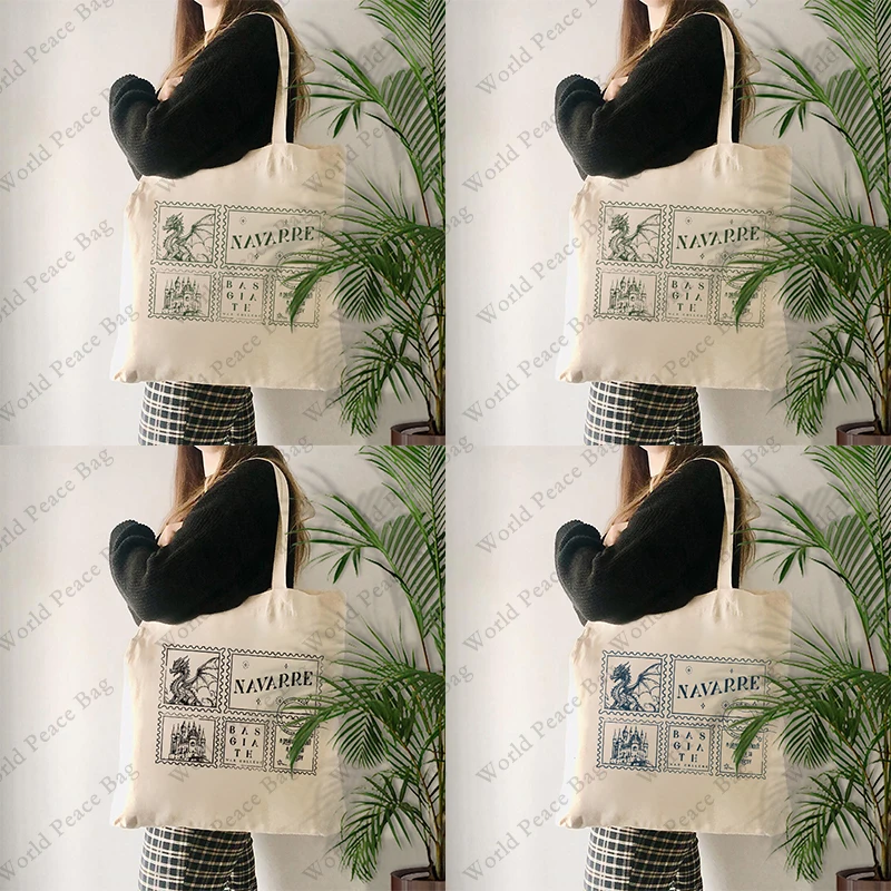 Холщовая Сумка-тоут с нагрудным узором повседневная дорожная многоразовая