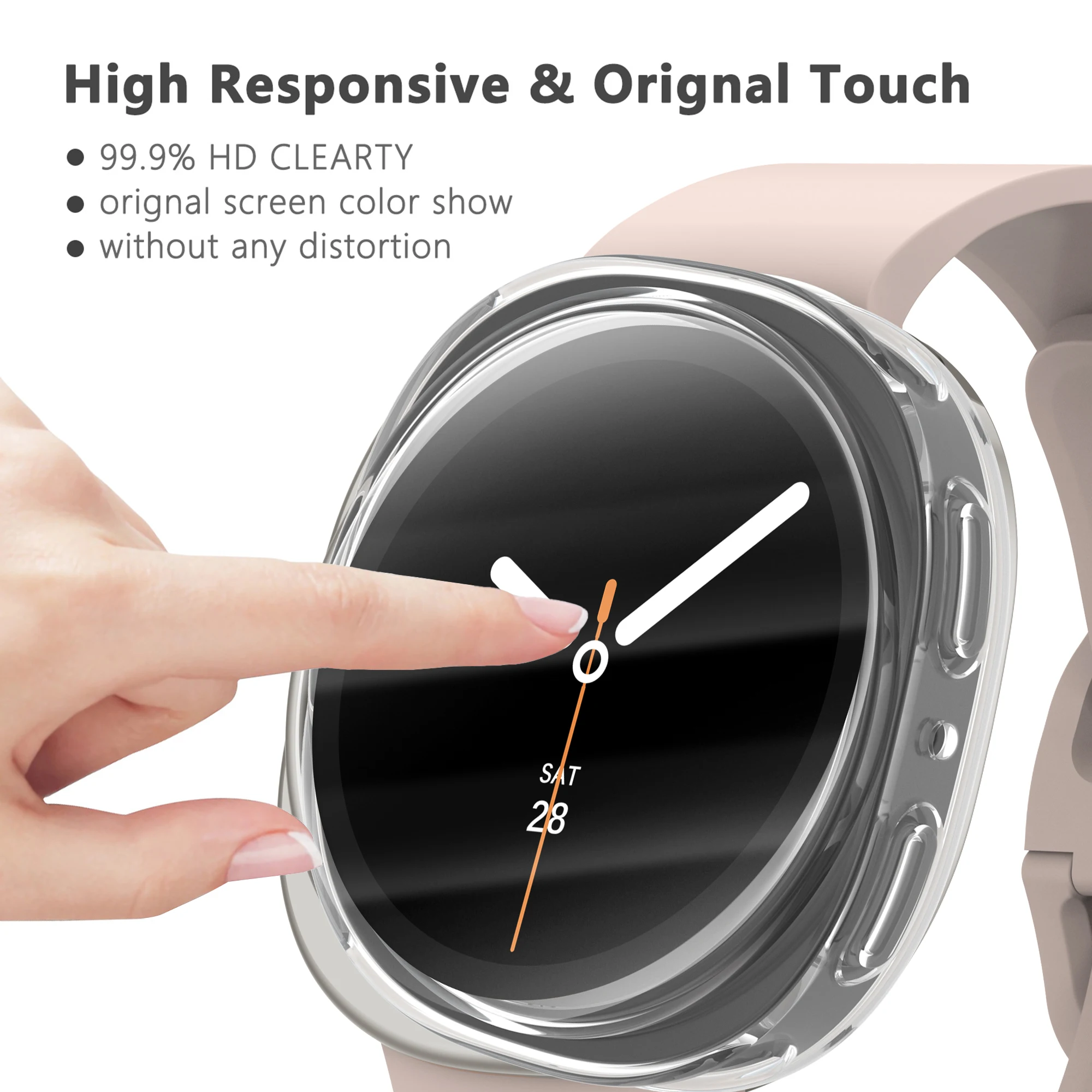 Фото Защитная пленка для экрана Samsung Galaxy watch 8, чехол 44 мм, 40 мм, аксессуары, ремешок, мягкий бампер из ТПУ, противоударный чехол Galaxy watch8, чехол №2