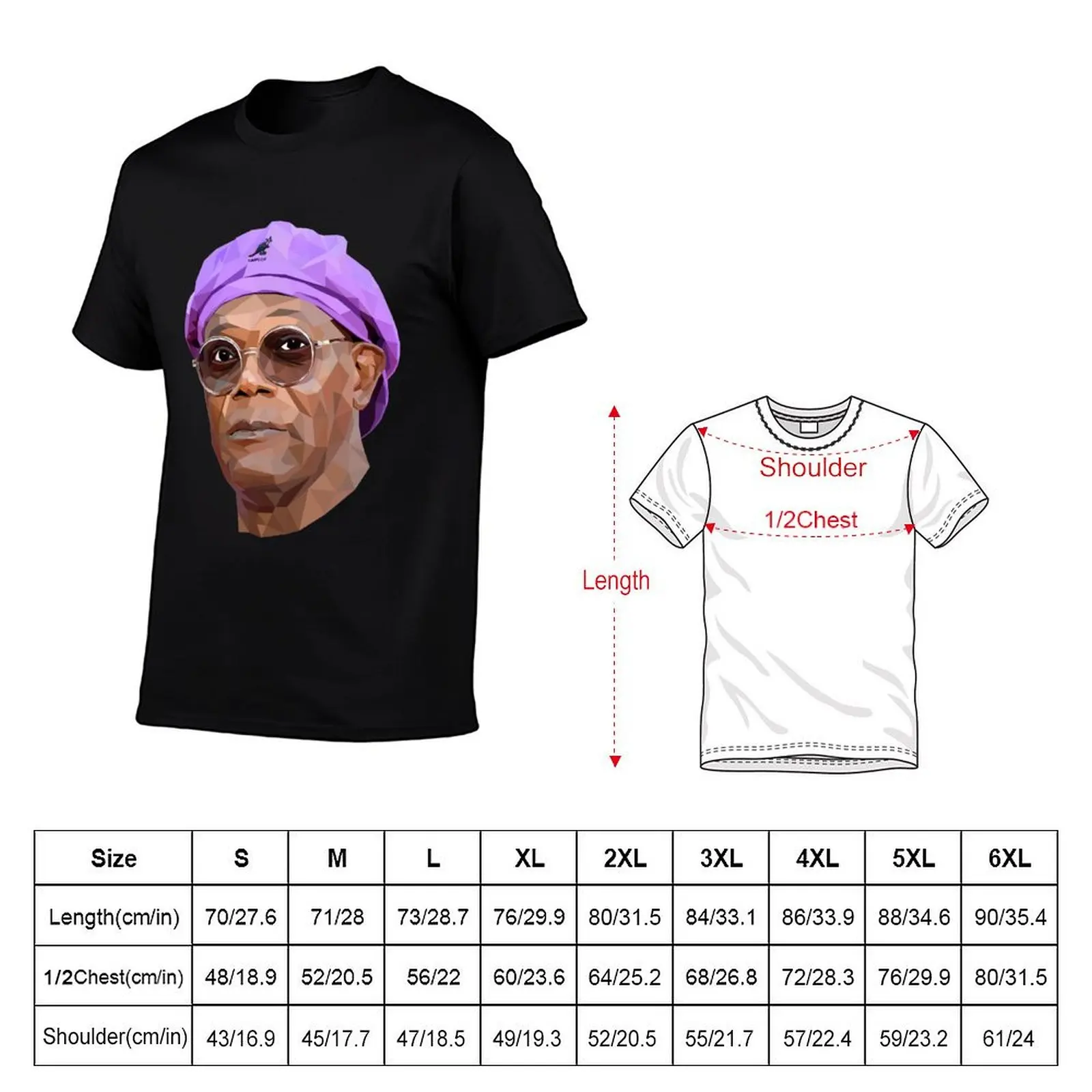 Футболка Samuel L. Jackson одежда больших размеров мужские футболки большого размера