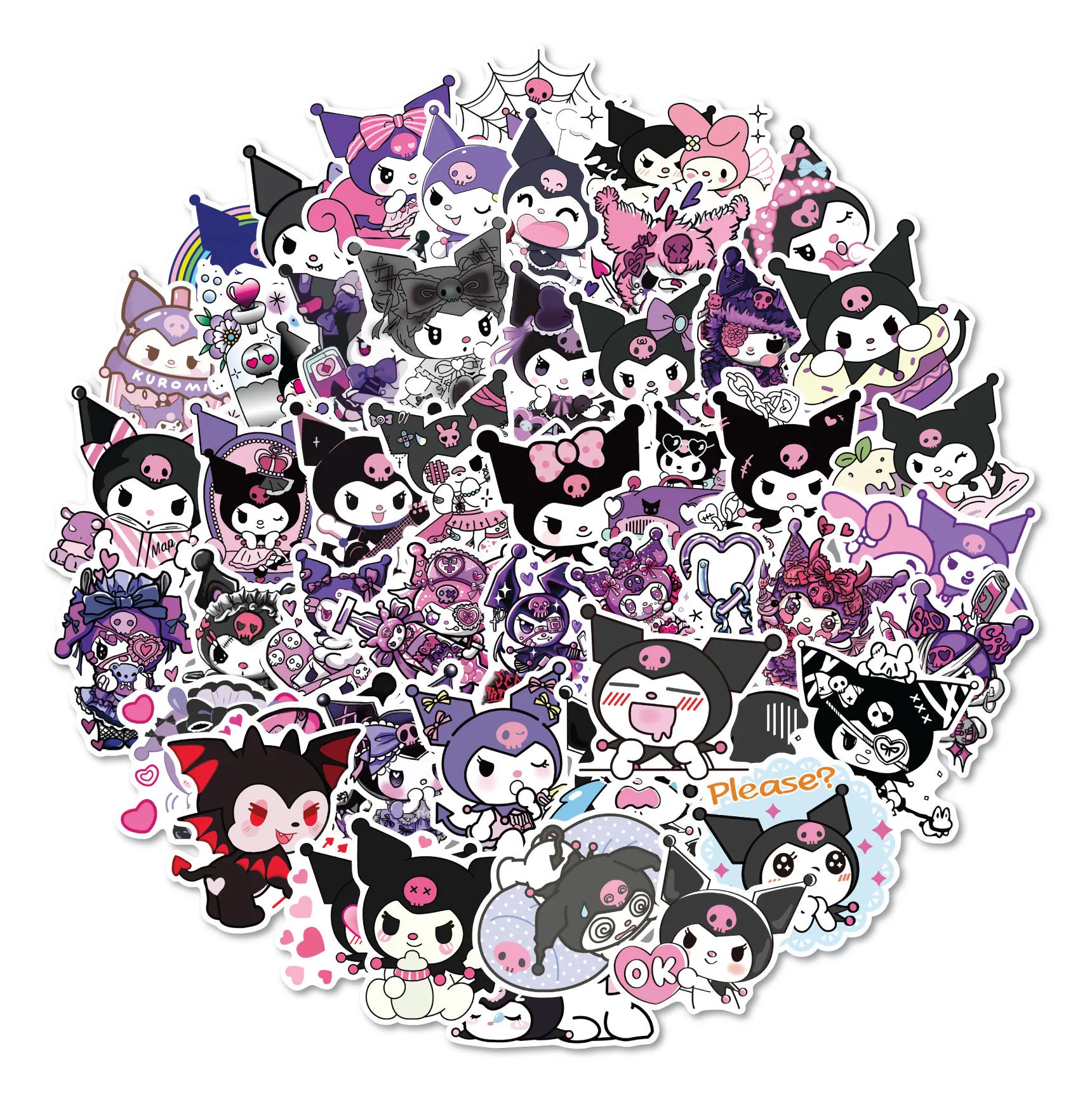 

50 шт. наклеек Sanrio Kuromi