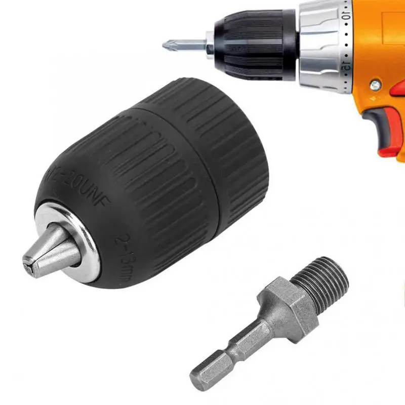 

Threaded Drill Chuck Portable 1/2-20UNF Mount Hand Drill Converter Quick Connect Conversion Tool With 1/4 Square Shank For