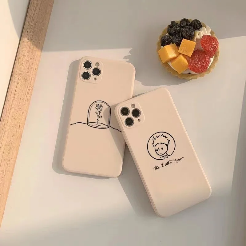 

Simple prince and RosePhone Case For iPhone 14 Case 13 12 11 Mini Pro Max XS X XR SE 2020 7 8 Plus 6s 6plus Soft Silicone Cover