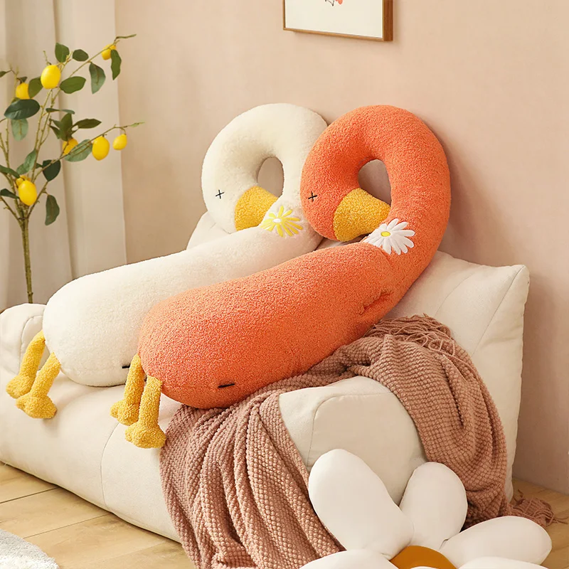 

100CM Lovely Multifunctional Duck Neck Pillow Hand Warmer Dolls Cute Animal Long Cushion Stuffed Soft for Girls Adult Gifts