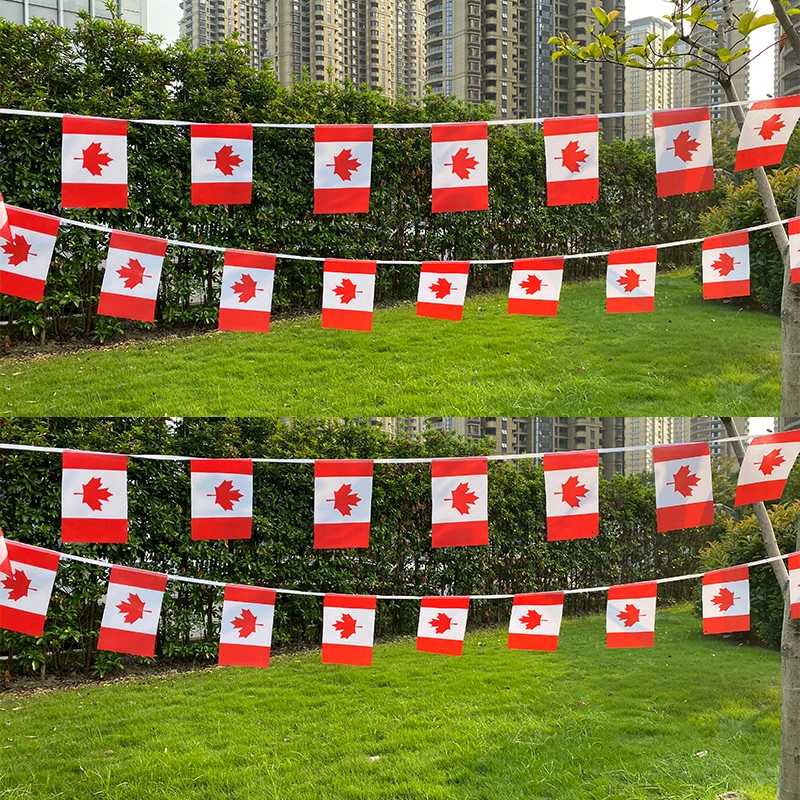 Aerlxemrbrae 20 шт./лот флаги Канады флажки 14x21 см Пеннант Канада баннер баннеры Праздник Вечеринка праздник
