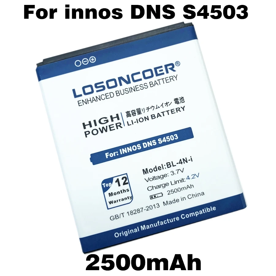 

2018 New BL-4N-i 2500mAh For DNS S4503Q S4503 innos Small Dragonfly i6c i6 Mobile Phone Battery