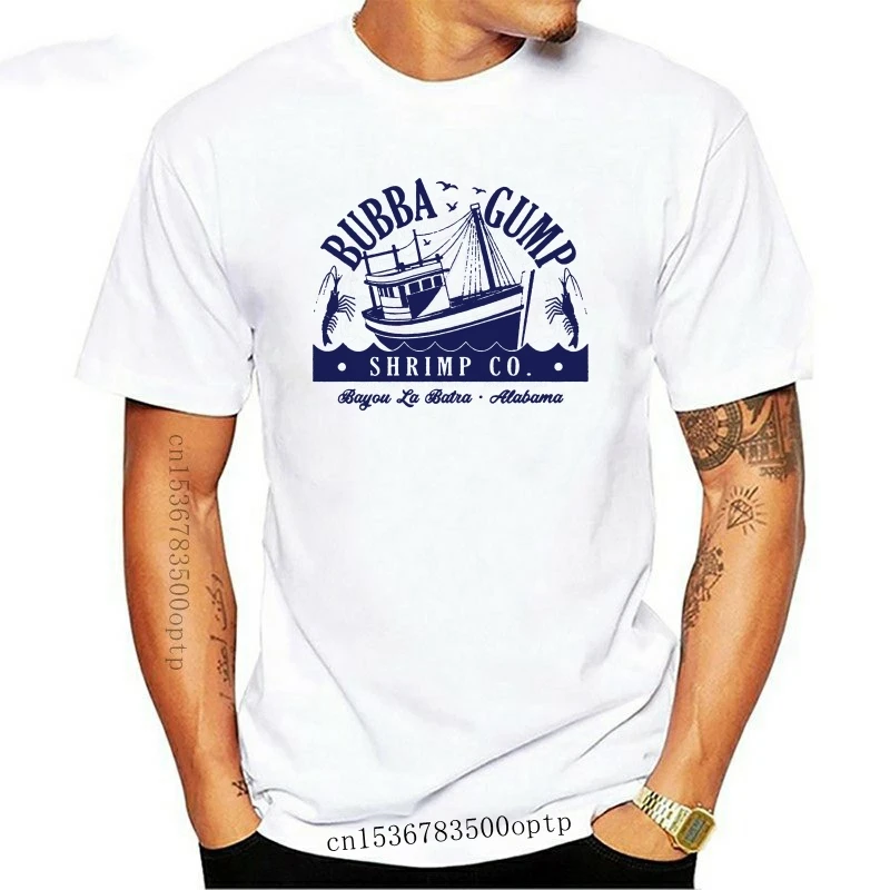 

Camiseta de gambas Bubba Gump для мужчин и женщин, camisa de Vestido clásico a la moda, Top Retro de los 90