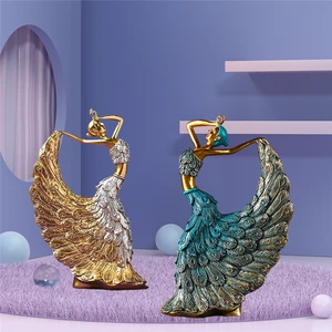 Nordic Decoration Home Office Decor Home Decor Resin Sculpture Model Dancer Figurines Peacock Abstract Art Ornament Statue New