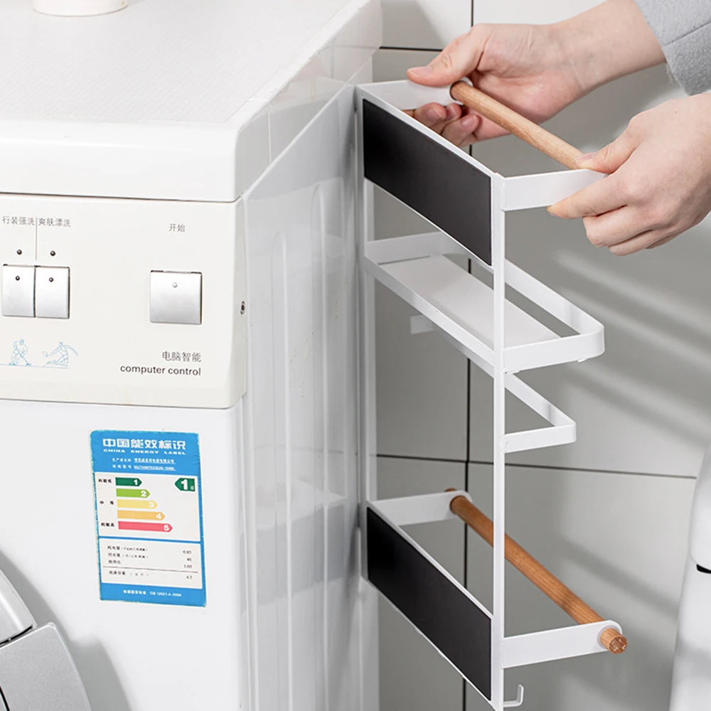 

Magnet Kitchen Organizer Fridge Shelf Magnetic Holder Paper Towel Holder Metal Shelf Spice Storage Rack Kitchen Accessories